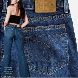 Vtg90s Y2K Calvin Klein 21" Extreme Flare Low/Mid Rise Rave Jeans 9 Britney Vibe